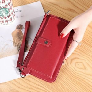 Выкройка большого женского кожаного клатча или длинного кошелька с отделением для банковских карт и документов.