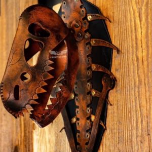 Выкройка кожаного черепа динозавра T-rex.