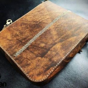 Выкройка кожаной сумки-почтальона.