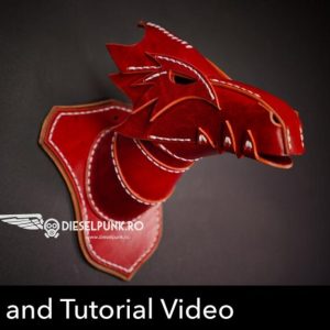 Выкройка головы дракона из кожи для декорирования внутренней стены.