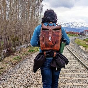 Выкройка для кожаного рюкзака с верхним клапаном-ролл.