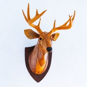 Выкройка головы оленя из кожи