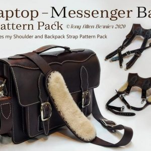 Выкройка кожаного портфеля с различными вариантами ремня.