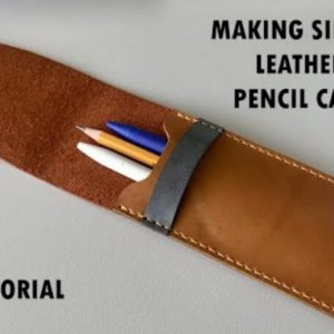 Выкройка небольшого кожаного пенала с клапаном.