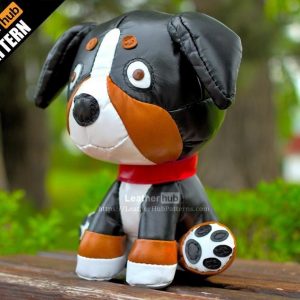 Выкройка кожаной игрушки для щенка в форме игрушечной кости.
