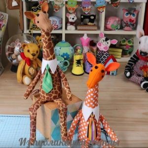 Выкройка плюшевой мягкой игрушки жирафа.