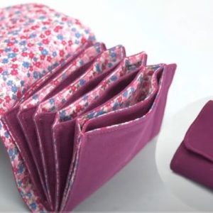 Выкройка тканевого кошелька с 11 отделениями.