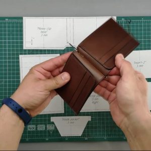 Выкройка кожаного денежного зажима.