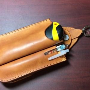 Выкройка кожаного поясного чехла для мультитулов и мелкого инструмента.