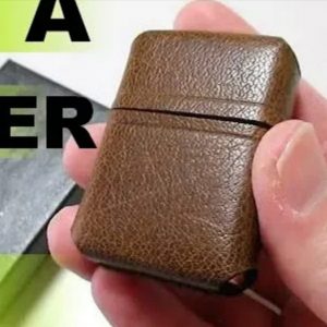 Кожаный чехол с узором для зажигалки Zippo.