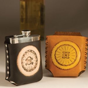 Выкройка кожаного чехла для фляжки.