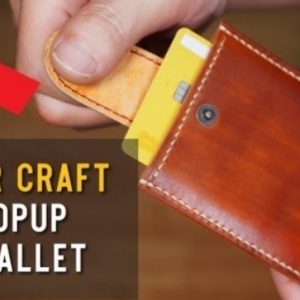 Выкройка кожаной визитницы с механизмом для выдвижения карт.