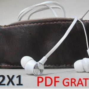 Выкройка кожаного чехла для наушников.