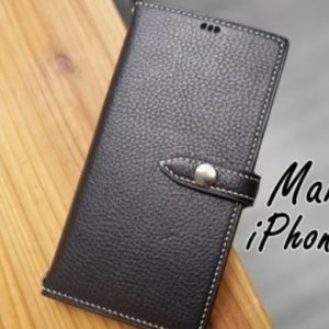 Кожаный чехол-книжка с узором для iPhone XS Max