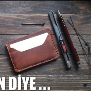 Выкройка горизонтальной кожаной визитницы для банковских карт.