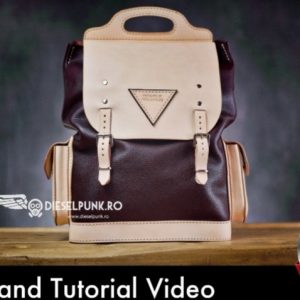 Выкройка кожаного рюкзака с закрывающимся клапаном.