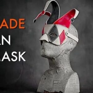 Выкройка кожаной маски для лица с узорчатым дизайном в венецианском стиле.