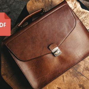 Выкройка кожаного портфеля для документов и блокнота.