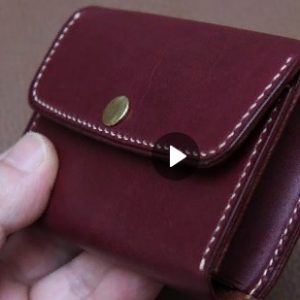 Выкройка кожаной визитницы с кнопкой.