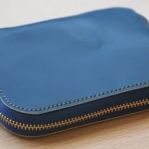 Выкройка кожаного мешочка или кошелька на молнии для мелочи.