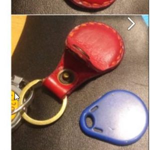 Выкройка кожаного брелка для ключей от домофона.