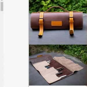 Выкройка витого кожаного пенала с ремешком для ножей