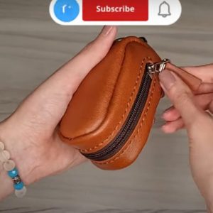 Выкройка для создания кожаной ключницы с молнией.