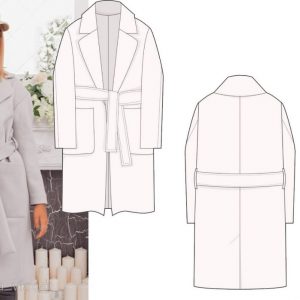 Выкройка женского пальто из ткани