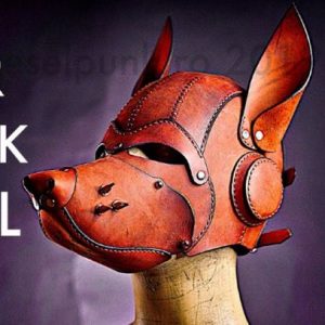 Выкройка кожаной маски волка для лица взрослого.