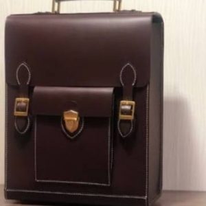 Узорная кожаная сумка с портфелем на молнии в японском стиле.