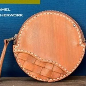 Выкройка круглого кожаного кошелька для женщин с молнией.