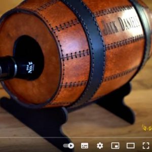 Выкройка для изготовления кожаной бочки для хранения бутылок.