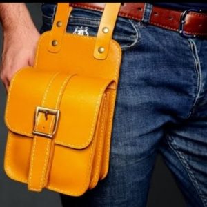 Выкройка для пошива кожаной поясной сумки.