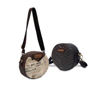 Выкройка круглой летней женской сумки из плотной ткани или кожи.