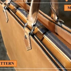 Выкройка кожаного портфеля для документов на молнии.