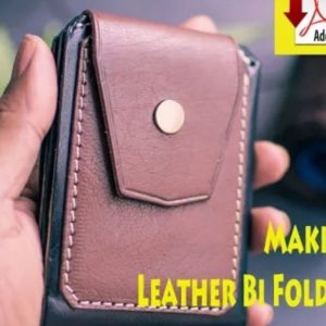 Выкройка двойного кожаного кошелька с кнопкой-держателем для карточек.