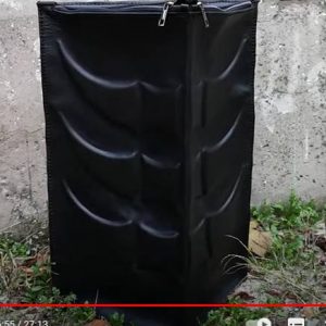 Выкройка необычного кожаного большого треугольного рюкзака на белом фоне.