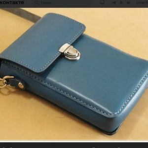 Выкройка кожаной сумки через плечо для хранения смартфона и документов.