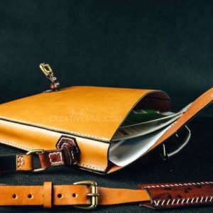 Выкройка мужской кожаной сумки-мессенджера для документов.