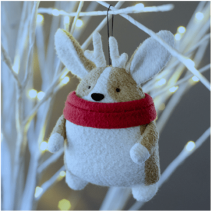 Выкройка мягкой игрушки новогодняя собачка Корги.