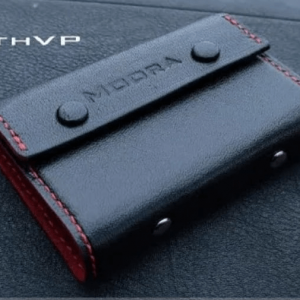 Выкройка кожаной визитницы с пуговицами и клапаном.