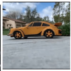 Выкройка кожаной игрушки в виде автомобиля.