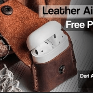 Выкройка простого кожаного чехла для наушников AirPods.