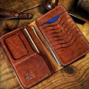 Выкройка кожаного кошелька для карточек.