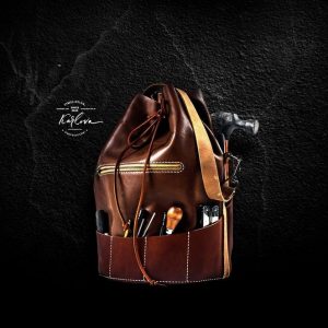 Выкройка кожаной сумки-ведра для инструментов.