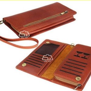 Выкройка длинного кожаного кошелька на молнии.