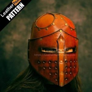 Выкройка кожаного шлема викинга или воина с забралом.