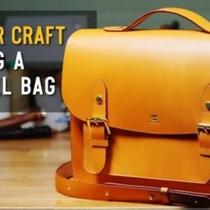 Выкройка квадратного кожаного портфеля для документов и других вещей.