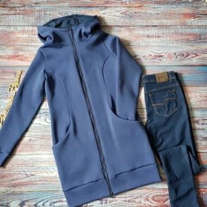 Выкройка женского длинного худи из трикотажа