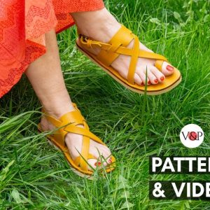 Выкройка летних открытых кожаных женских босоножек.